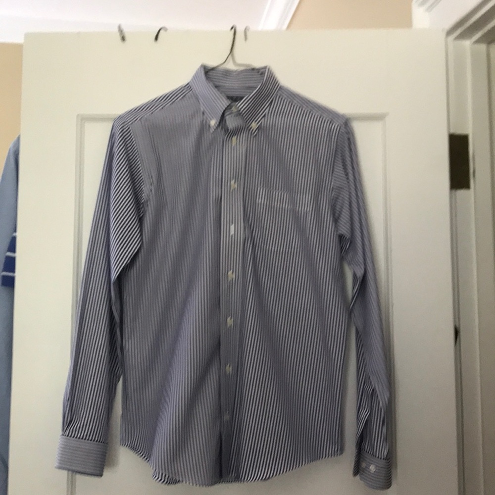 Brooks Brothers Boy’s navy striped button down